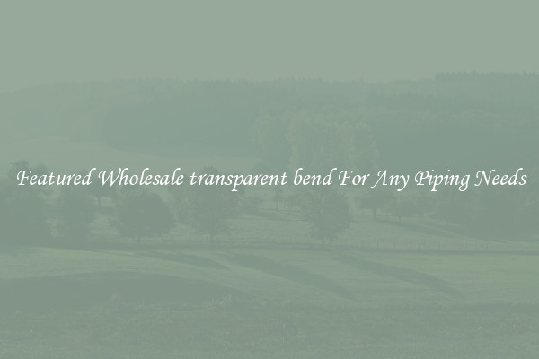 Featured Wholesale transparent bend For Any Piping Needs