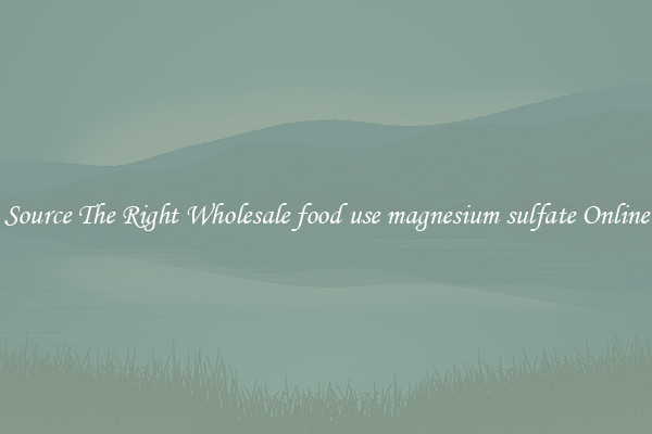 Source The Right Wholesale food use magnesium sulfate Online