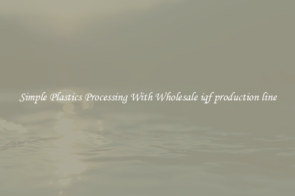 Simple Plastics Processing With Wholesale iqf production line